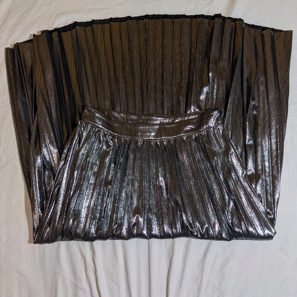 Silver Long Party Skirt - Picture 3 of 5